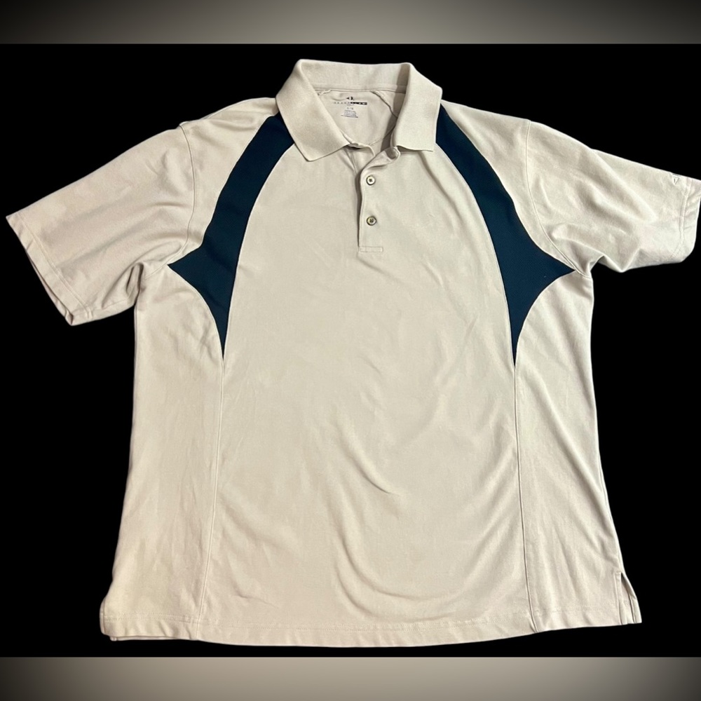 GRAND SLAM GOLF Men’s golf polo shirt Tan and Black | Size Large